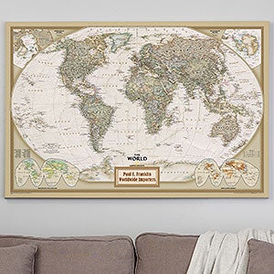 Personalized 32x48 National Geographic World Canvas Map