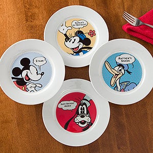 Personalized Disney Plates - Mickey Mouse, Minnie Mouse, Donald Duck, Goofy