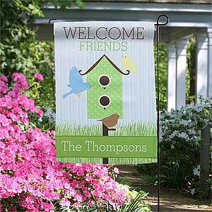 Personalized Birdhouse Garden Flag