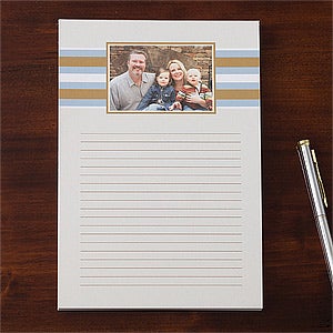 Personalized Photo Notepads - 1 Picture - Classy Stripes