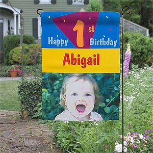 Birthday Party Personalized Photo Garden Flag