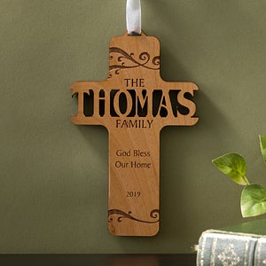 Personalized Wooden Cross - Bless Our Family