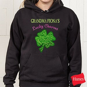 Personalized Hooded Sweatshirt   Grandmas Lucky Charms