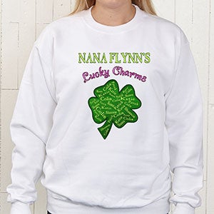 Personalized Four Leaf Clover Sweatshirt   Grandmas Lucky Charms