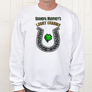 Personalized Horseshoe Sweatshirts   Grandpas Lucky Charms