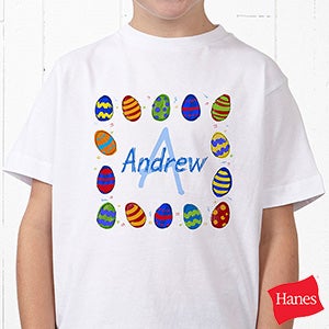 Personalized Kids Easter T Shirt   Easter Eggs