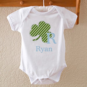 Personalized Shamrock Baby Bodysuit   Boys