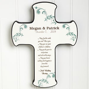 Personalized Wall Cross - Irish Wedding Blessings