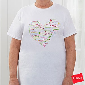 Her Heart of Love Personalized Hanes® T-Shirt