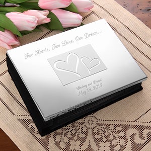 Engraved Silver Wedding Photo Album   Love Ever After Design