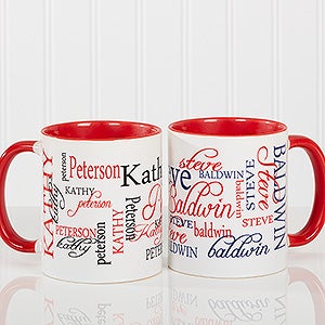 Personalized Large Coffee Mugs - My Name - Red Mug - Office Gifts