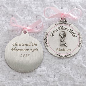 Baptism Blessings Personalized Crib Medallion-Girl