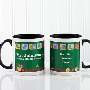 Personalized Teacher Coffee Mugs - Little Learners - Black Handle