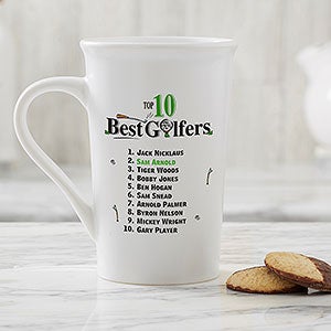 Personalized Latte Mug - Top 10 Golfers