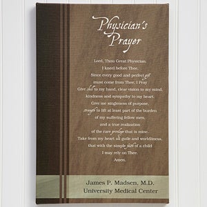 Physician's Prayer Personalized Canvas Print- 20 x 30