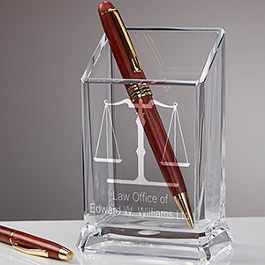 Personalized Law Office Pen Holder