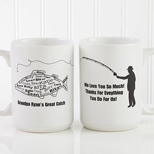 What A Catch! Personalized Coffee Mug 15oz.- White