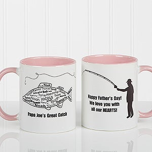 What A Catch! Personalized Coffee Mug 11oz.- Pink