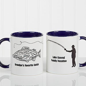 What A Catch! Personalized Coffee Mug 11oz.- Blue