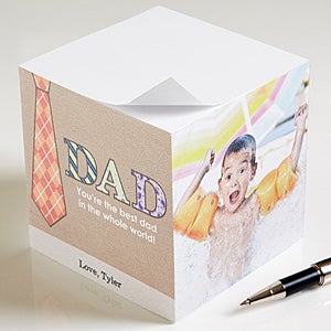 Personalized Photo Note Pad Cube For Dad   3 Photos