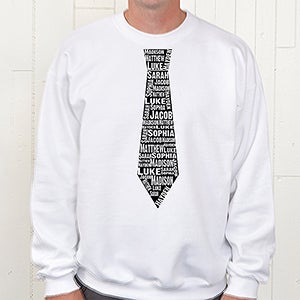 Personalized Mens Sweatshirts   Repeating Name Tie