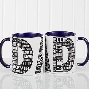 Repeating Name For Him Personalized Coffee Mug 11oz.- Blue