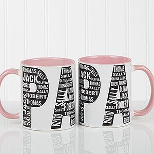 Repeating Name For Him Personalized Coffee Mug 11oz.- Pink