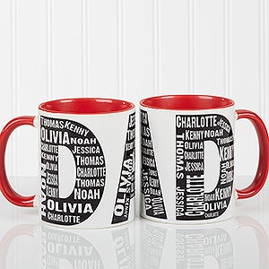 Repeating Name For Him Personalized Coffee Mug 11oz.- Red