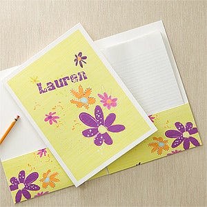 Personalized Girls Folders - Flowers