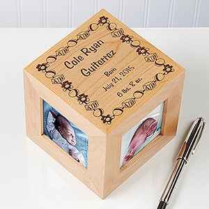 Personalized Newborn Wood Photo Cube   Toyland Design