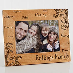 Engraved Wood Family Picture Frames - Family Pride - 5x7