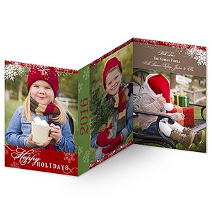 Holiday Bliss 3 Panel Photo Christmas Cards