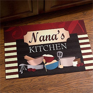 Family Bistro Personalized Recycled Rubber Back Kitchen Mat