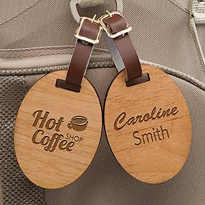 Personalized Business Logo Wood Luggage Bag Tags - 12007