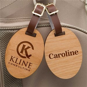 Personalized Business Logo Wood Luggage Bag Tags - 12007