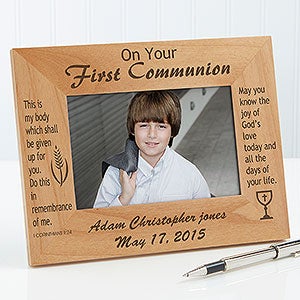 Personalized First Communion Picture Frame   Remember This Day   Vertical