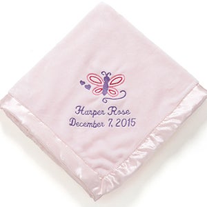 Personalized Girls Pink Baby Blankets   Baby Love