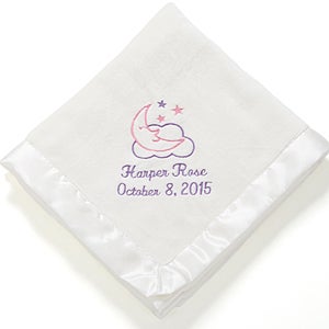 Personalized Girls Baby Blankets   Baby Love   Ivory