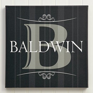 Elegant Monogram 20x 20 Personalized Canvas Print