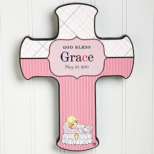 Personalized Christening Wall Cross - Precious Moments