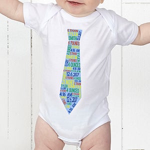 Dressed For Success Birth Info Personalized Baby Bodysuit