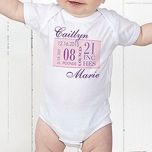 Personalized Bodysuits for Baby Girls   Birth Date