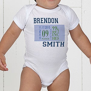 Personalized Bodysuits for Baby Boys   Birth Date