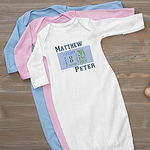 Personalized Baby Gown - Baby Boy Birth Date