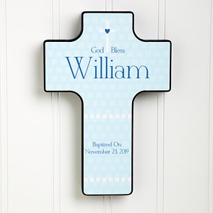 God Bless Baby Personalized 7-inch Wall Cross