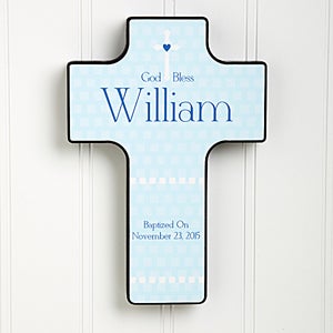 Personalized Nursery Wall Cross   God Bless Baby