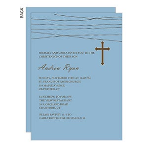 God Bless Baby Christening Invitation - Set Of 5