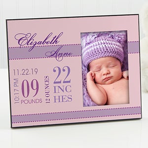 Personalized Baby Picture Frame for Girls - Baby's Birth