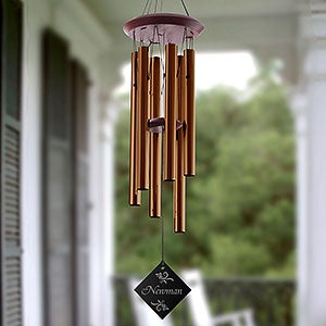 Personalized Wind Chimes - Engraved Family Name