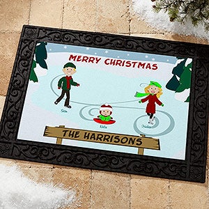 Personalized Christmas Doormats   Ice Skating Family